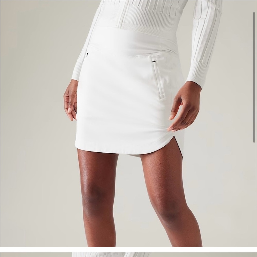 NWT Women's athleta small high rise 16" white golf skirt